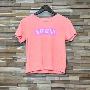 Sundry | Graphic T | "Weekend" | Hot Coral | XS